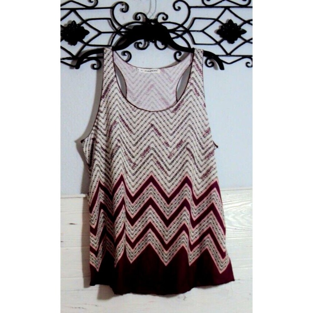 Maurices Women's Knit Top Size 0 Sleeveless Multicolored Scoop Neck